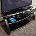 Black Curved 3 Tier TV Stand w/ Chrome Trim